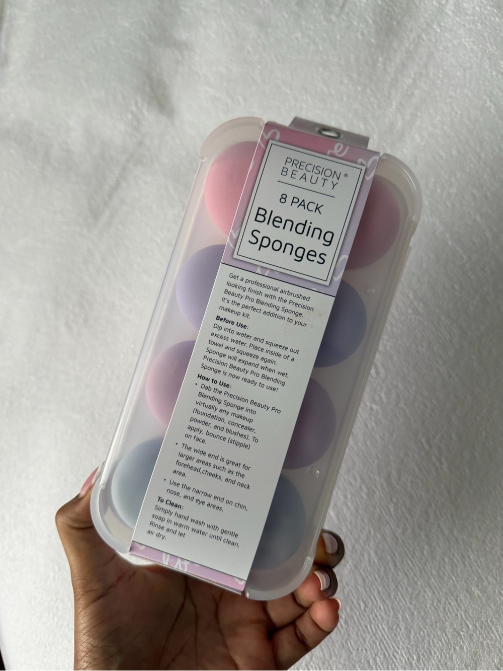 Precision Beauty 8-Pack Blending Sponges - Pink & Lavender